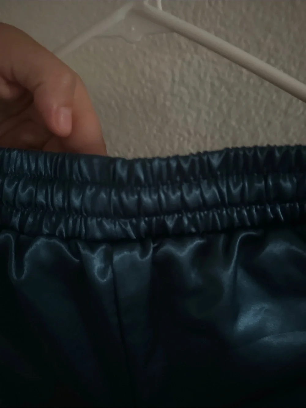 SHEIN Men's Satin Wide-Leg Joggers in Teal Blue